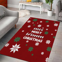 Sign Language Merry Christmas Area Rug Xmas Holiday Patterns - Wonder Print Shop