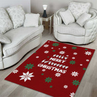 Sign Language Merry Christmas Area Rug Xmas Holiday Patterns - Wonder Print Shop