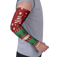 Sign Language Merry Christmas Arm Sleeves Xmas Holiday Patterns - Wonder Print Shop