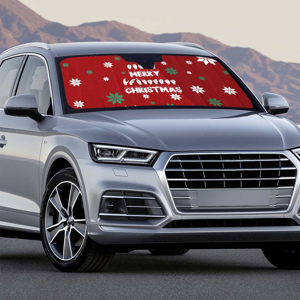 Sign Language Merry Christmas Auto Sun Shade Xmas Holiday Patterns - Wonder Print Shop