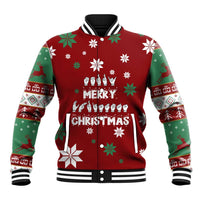 Sign Language Merry Christmas Baseball Jacket Xmas Holiday Patterns - Wonder Print Shop