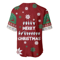 Sign Language Merry Christmas Baseball Jersey Xmas Holiday Patterns - Wonder Print Shop
