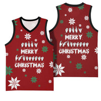 Sign Language Merry Christmas Basketball Jersey Xmas Holiday Patterns - Wonder Print Shop