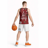 Sign Language Merry Christmas Basketball Jersey Xmas Holiday Patterns - Wonder Print Shop