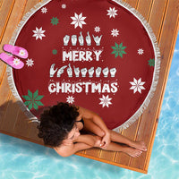 Sign Language Merry Christmas Beach Blanket Xmas Holiday Patterns - Wonder Print Shop