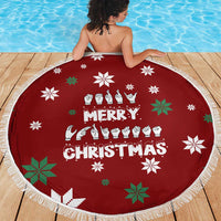 Sign Language Merry Christmas Beach Blanket Xmas Holiday Patterns - Wonder Print Shop