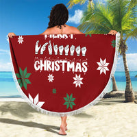 Sign Language Merry Christmas Beach Blanket Xmas Holiday Patterns - Wonder Print Shop