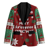 Sign Language Merry Christmas Blazer Xmas Holiday Patterns - Wonder Print Shop