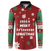 Sign Language Merry Christmas Button Sweatshirt Xmas Holiday Patterns - Wonder Print Shop