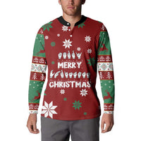 Sign Language Merry Christmas Button Sweatshirt Xmas Holiday Patterns - Wonder Print Shop