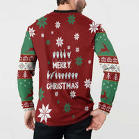 Sign Language Merry Christmas Button Sweatshirt Xmas Holiday Patterns - Wonder Print Shop