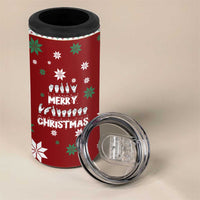 Sign Language Merry Christmas 4 in 1 Can Cooler Tumbler Xmas Holiday Patterns - Wonder Print Shop