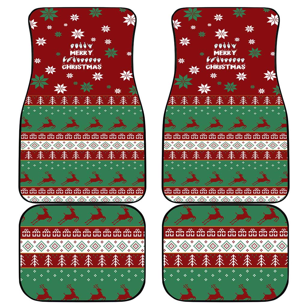 Sign Language Merry Christmas Car Mats Xmas Holiday Patterns - Wonder Print Shop