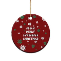 Sign Language Merry Christmas Ceramic Ornament Xmas Holiday Patterns - Wonder Print Shop