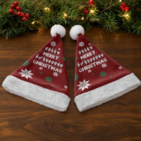 Sign Language Merry Christmas Santa Hat Xmas Holiday Patterns - Wonder Print Shop