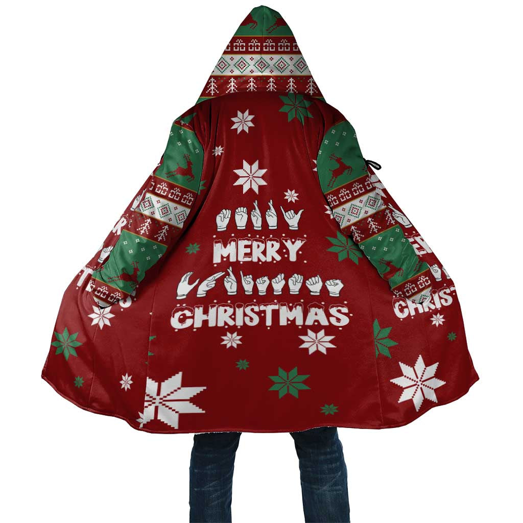 Sign Language Merry Christmas Cloak Xmas Holiday Patterns - Wonder Print Shop