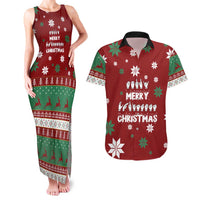Sign Language Merry Christmas Couples Matching Tank Maxi Dress and Hawaiian Shirt Xmas Holiday Patterns - Wonder Print Shop