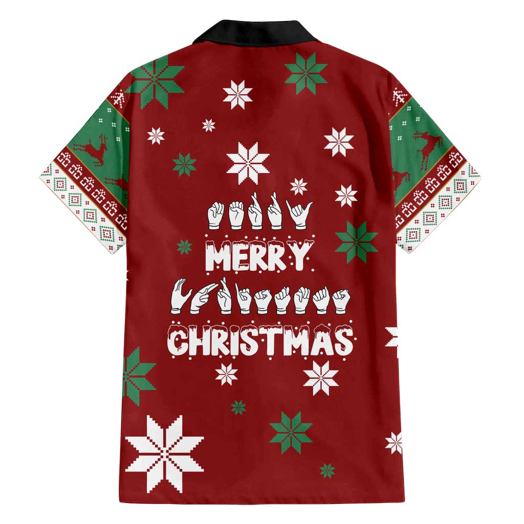 Sign Language Merry Christmas Family Matching Long Sleeve Bodycon Dress and Hawaiian Shirt Xmas Holiday Patterns - Wonder Print Shop