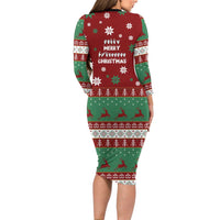 Sign Language Merry Christmas Family Matching Long Sleeve Bodycon Dress and Hawaiian Shirt Xmas Holiday Patterns - Wonder Print Shop