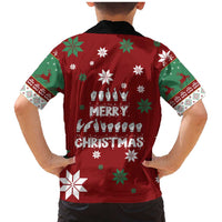 Sign Language Merry Christmas Family Matching Mermaid Dress and Hawaiian Shirt Xmas Holiday Patterns - Wonder Print Shop