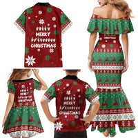 Sign Language Merry Christmas Family Matching Mermaid Dress and Hawaiian Shirt Xmas Holiday Patterns - Wonder Print Shop