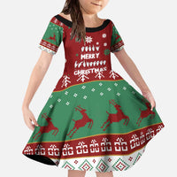 Sign Language Merry Christmas Family Matching Off The Shoulder Long Sleeve Dress and Hawaiian Shirt Xmas Holiday Patterns - Wonder Print Shop