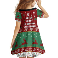 Sign Language Merry Christmas Family Matching Off The Shoulder Long Sleeve Dress and Hawaiian Shirt Xmas Holiday Patterns - Wonder Print Shop