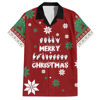 Sign Language Merry Christmas Family Matching Off The Shoulder Long Sleeve Dress and Hawaiian Shirt Xmas Holiday Patterns - Wonder Print Shop