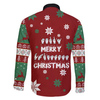 Sign Language Merry Christmas Family Matching Off The Shoulder Long Sleeve Dress and Hawaiian Shirt Xmas Holiday Patterns - Wonder Print Shop