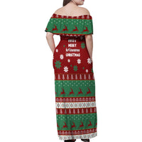Sign Language Merry Christmas Family Matching Off Shoulder Maxi Dress and Hawaiian Shirt Xmas Holiday Patterns - Wonder Print Shop