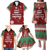 Sign Language Merry Christmas Family Matching Puletasi and Hawaiian Shirt Xmas Holiday Patterns - Wonder Print Shop