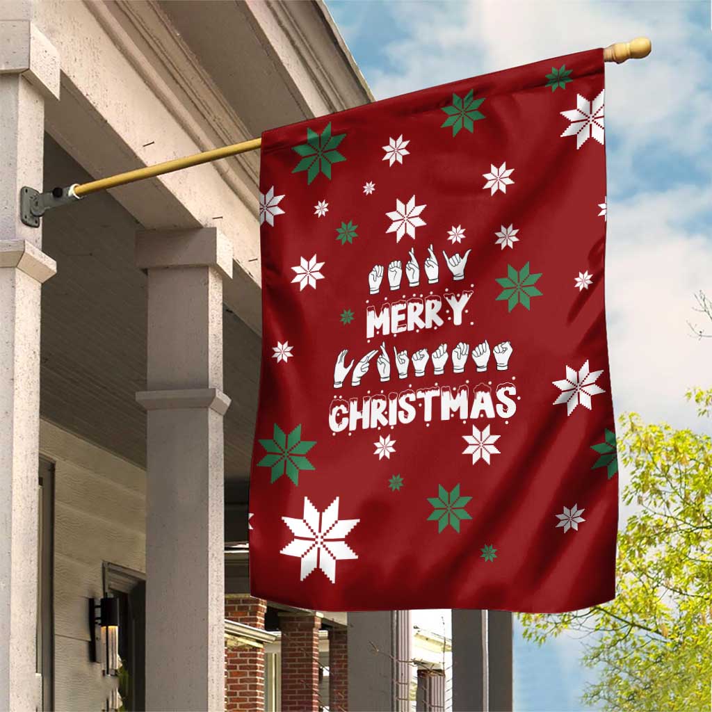 Sign Language Merry Christmas Garden Flag Xmas Holiday Patterns - Wonder Print Shop