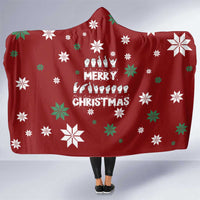 Sign Language Merry Christmas Hooded Blanket Xmas Holiday Patterns - Wonder Print Shop