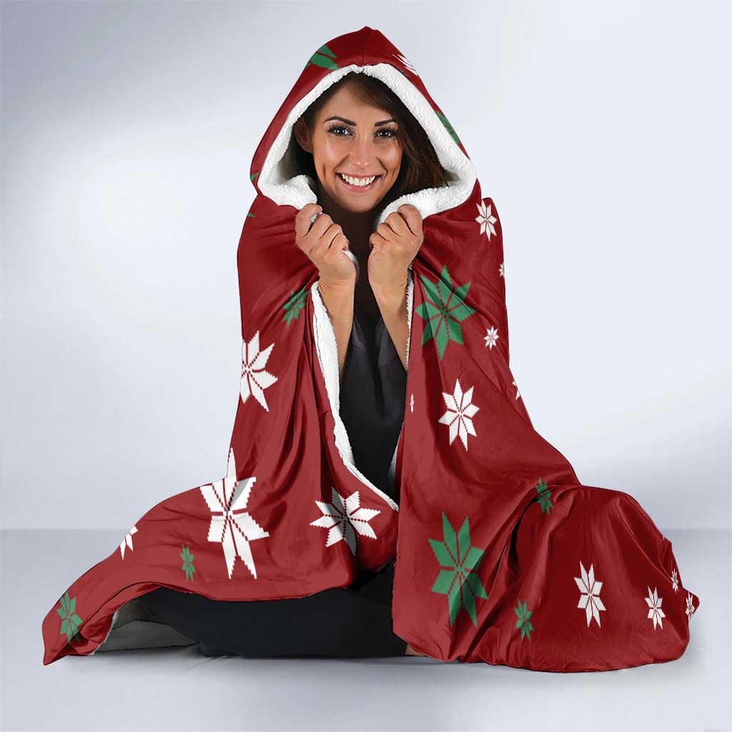 Sign Language Merry Christmas Hooded Blanket Xmas Holiday Patterns - Wonder Print Shop