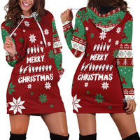 Sign Language Merry Christmas Hoodie Dress Xmas Holiday Patterns - Wonder Print Shop