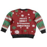 Sign Language Merry Christmas Kid Ugly Christmas Sweater Xmas Holiday Patterns - Wonder Print Shop