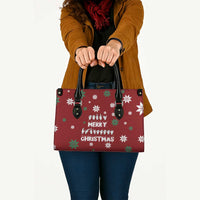 Sign Language Merry Christmas Leather Bag Xmas Holiday Patterns - Wonder Print Shop