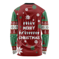 Sign Language Merry Christmas Long Sleeve Shirt Xmas Holiday Patterns - Wonder Print Shop
