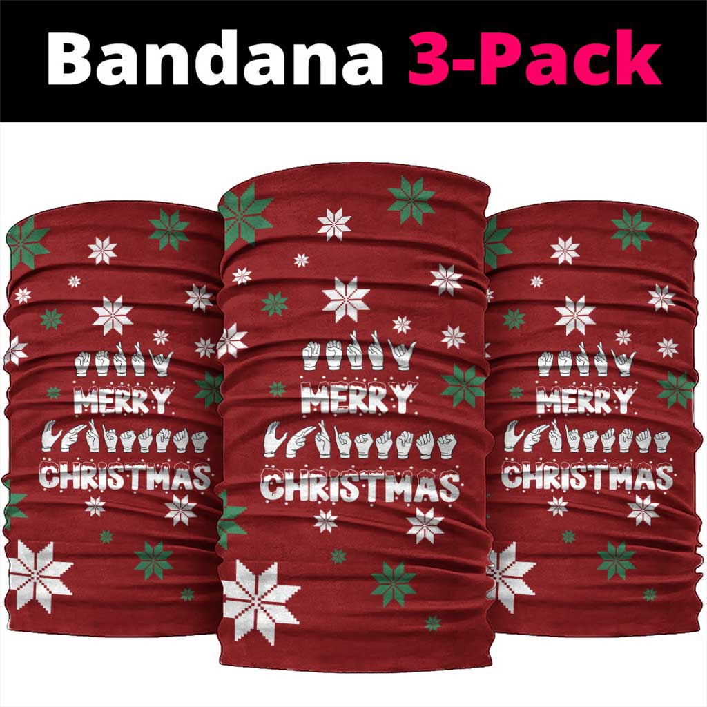 Sign Language Merry Christmas Neck Gaiter Xmas Holiday Patterns - Wonder Print Shop