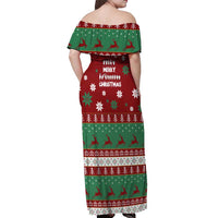 Sign Language Merry Christmas Off Shoulder Maxi Dress Xmas Holiday Patterns - Wonder Print Shop