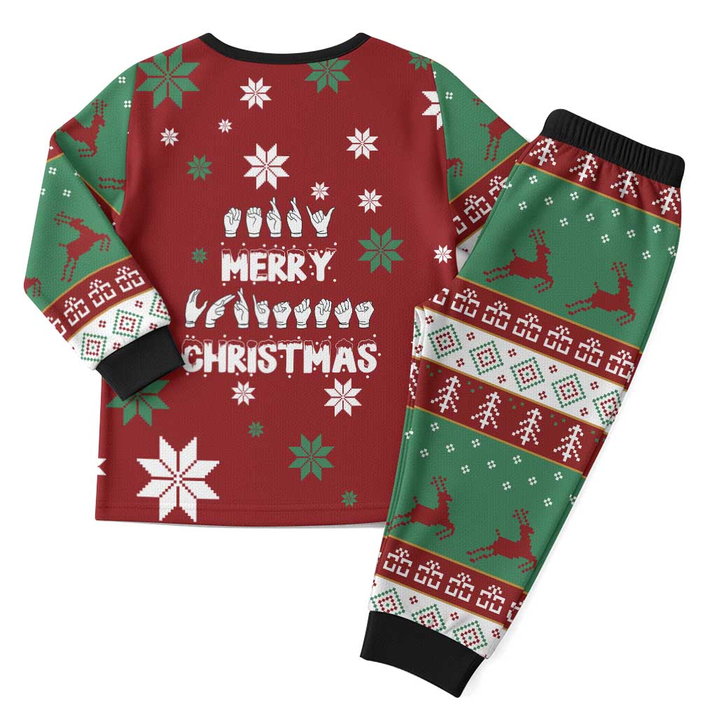 Sign Language Merry Christmas Pajama Set Xmas Holiday Patterns - Wonder Print Shop