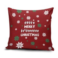 Sign Language Merry Christmas Pillow Cover Xmas Holiday Patterns - Wonder Print Shop