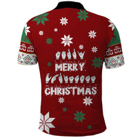 Sign Language Merry Christmas Polo Shirt Xmas Holiday Patterns - Wonder Print Shop