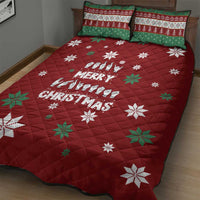 Sign Language Merry Christmas Quilt Bed Set Xmas Holiday Patterns - Wonder Print Shop
