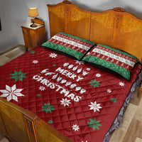 Sign Language Merry Christmas Quilt Bed Set Xmas Holiday Patterns - Wonder Print Shop