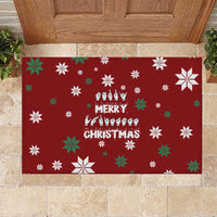 Sign Language Merry Christmas Rubber Doormat Xmas Holiday Patterns - Wonder Print Shop