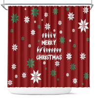 Sign Language Merry Christmas Shower Curtain Xmas Holiday Patterns - Wonder Print Shop