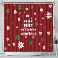 Sign Language Merry Christmas Shower Curtain Xmas Holiday Patterns - Wonder Print Shop