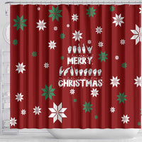 Sign Language Merry Christmas Shower Curtain Xmas Holiday Patterns - Wonder Print Shop