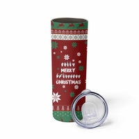 Sign Language Merry Christmas Skinny Tumbler Xmas Holiday Patterns - Wonder Print Shop